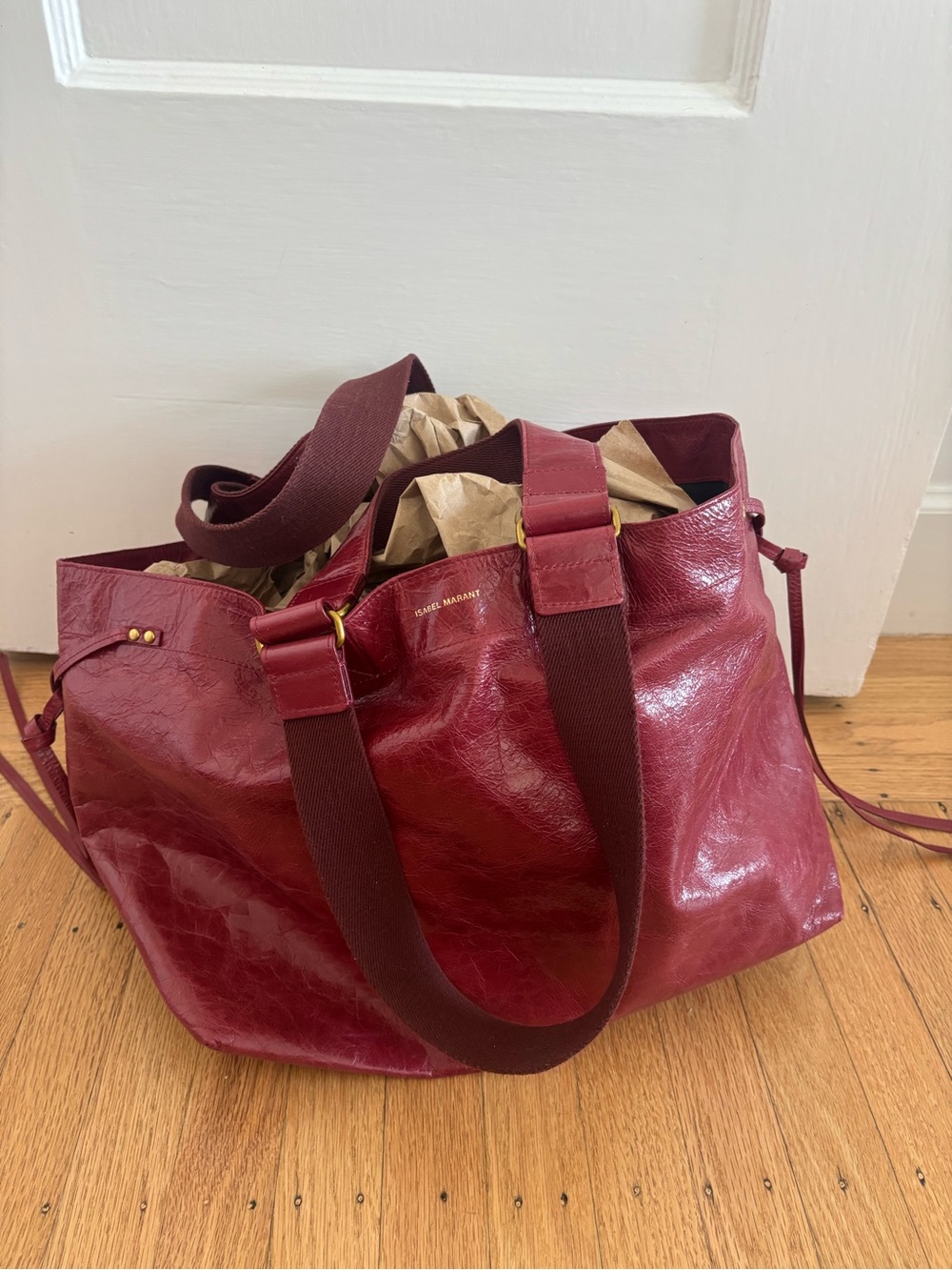 Isabel Marant Burgundy Wardy shopper tote - Picture 4 of 12